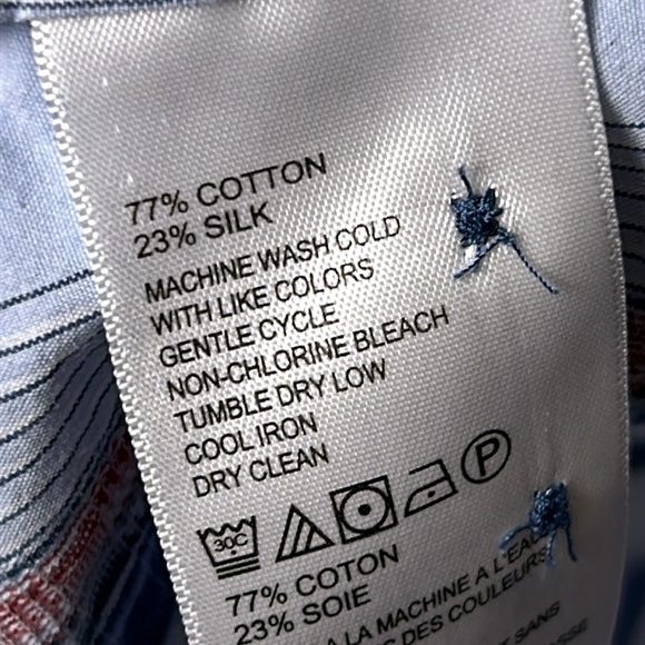 Tommy Bahama men XL shirt,cotton 77,silk (23) long sleeve,checkered,striped - Picture 8 of 16